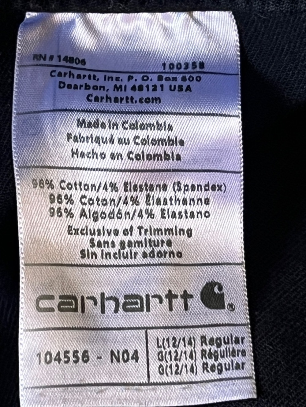 Carhartt Women's Black Bib Overalls Size L 12/14 Regular 96% Cotton Stretch - Picture 6 of 9